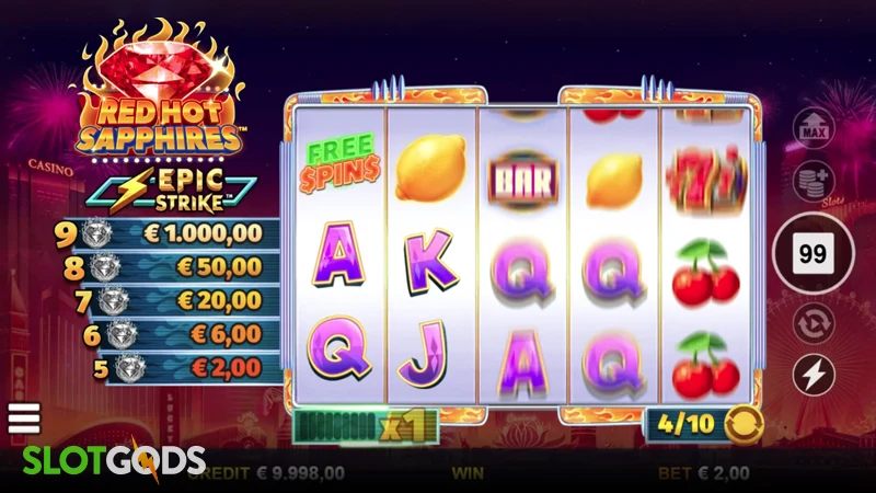 Red Hot Sapphires Slot - Screenshot 3