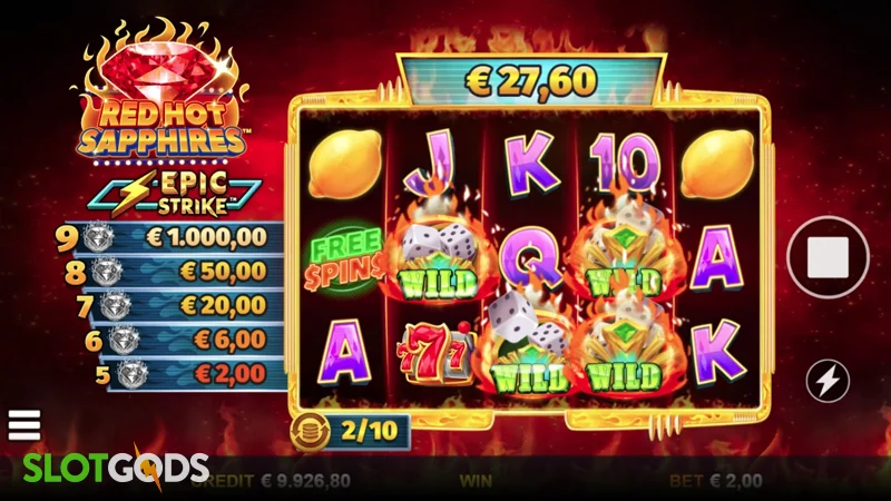 Red Hot Sapphires Slot - Screenshot 2