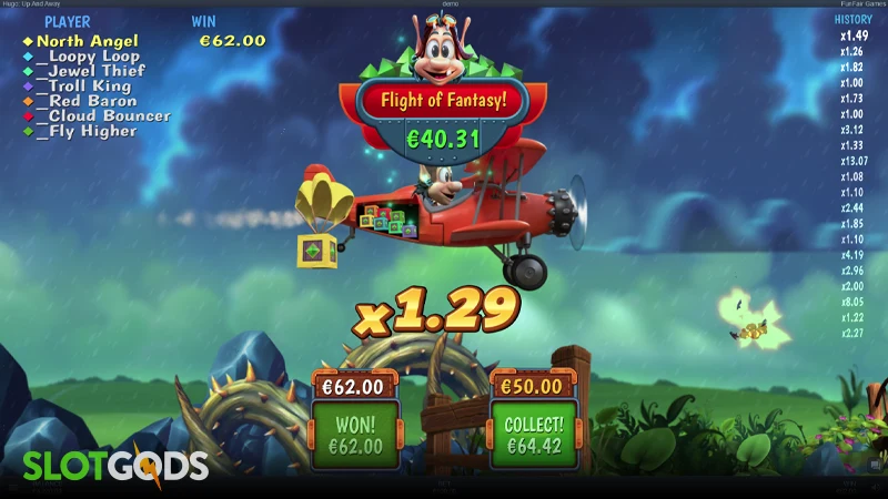 Hugo Up & Away Slot - Screenshot 3