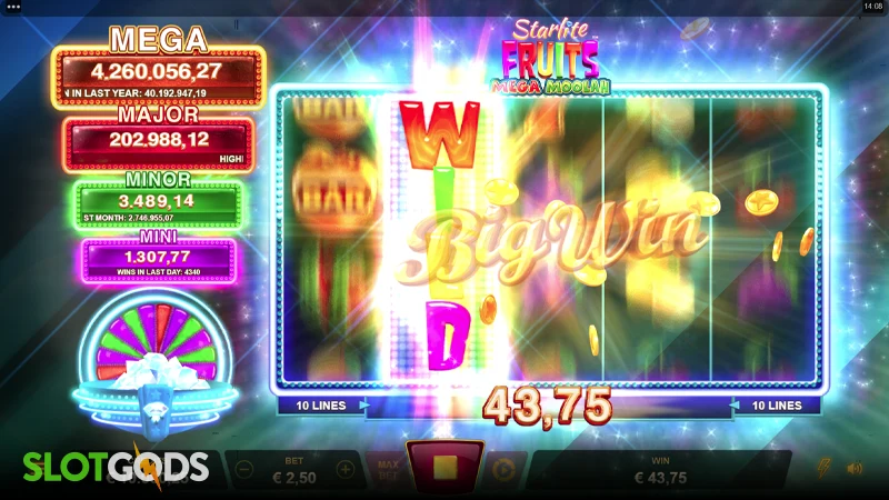 Starlite Fruits Mega Moolah Slot - Screenshot 4