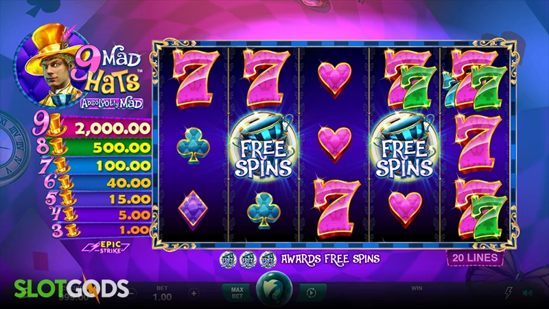 9 Mad Hats Slot - Screenshot 