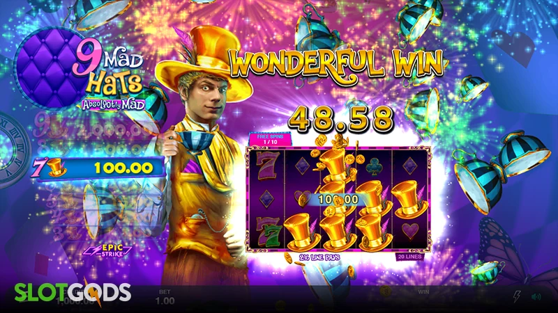 9 Mad Hats Slot - Screenshot 4