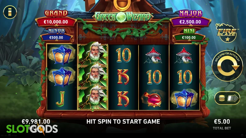 Fire Blaze: Green Wizard Slot - Screenshot 
