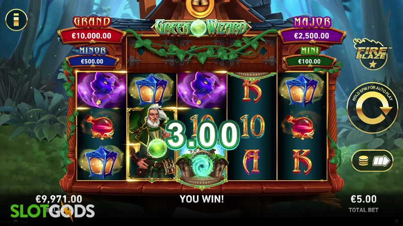 Fire Blaze: Green Wizard Slot - Screenshot 2