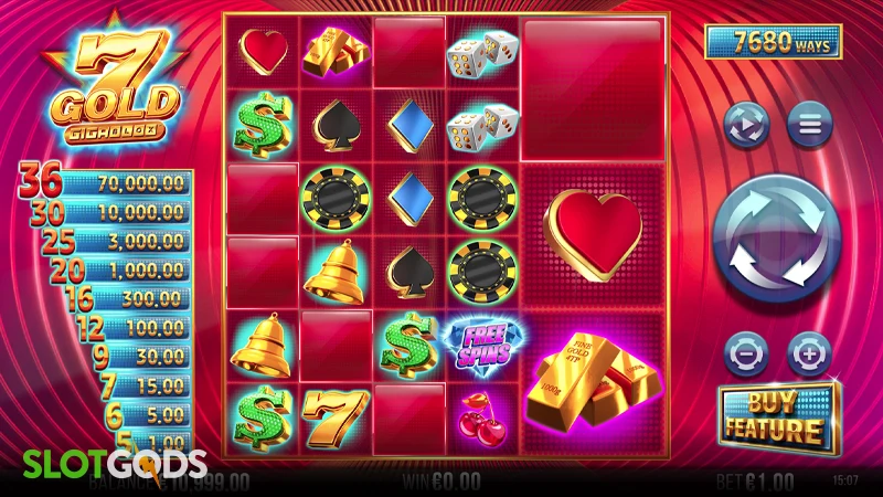 7 Gold Gigablox Slot - Screenshot 