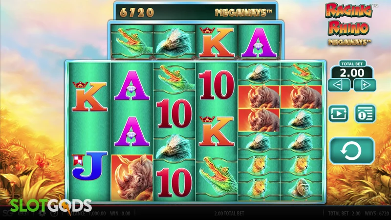 Raging Rhino Megaways Slot - Screenshot 2