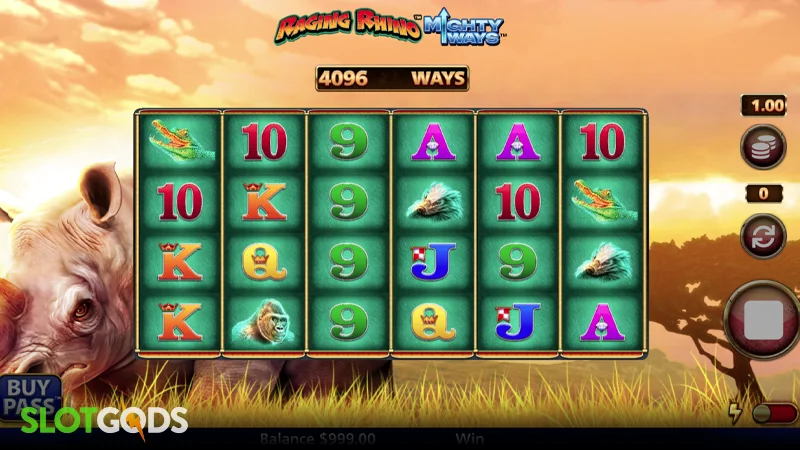 Raging Rhino Mighty Ways Slot - Screenshot 