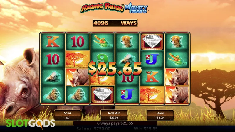 Raging Rhino Mighty Ways Slot - Screenshot 4