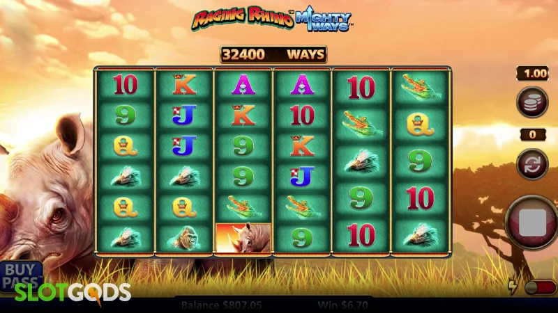 Raging Rhino Mighty Ways Slot - Screenshot 2