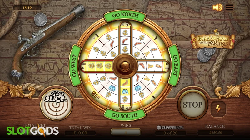 Blackbeards SuperSlice Rings Slot - Screenshot 2