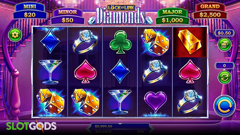 Lock It Link Diamonds Slot - Screenshot 