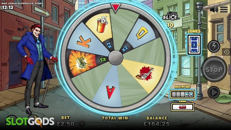 Mad Joker Zones SuperSlice Slot - Screenshot 2