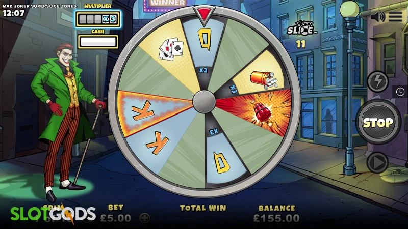 Mad Joker Zones SuperSlice Slot - Screenshot 3