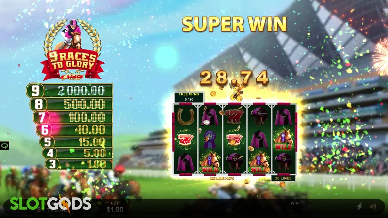 9 Races to Glory Slot - Screenshot 4