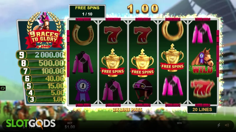 9 Races to Glory Slot - Screenshot 3