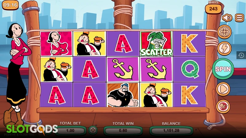 Popeye & Olive Oyl Slot - Screenshot 