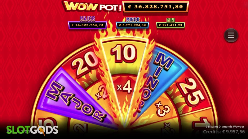 9 Blazing Diamonds WowPot Slot - Screenshot 2