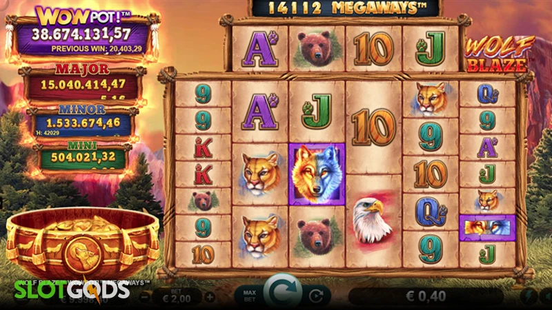 Wolf Blaze WowPot Megaways Slot - Screenshot 