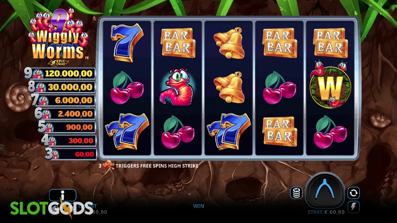 9 Wiggly Worms Slot - Screenshot 