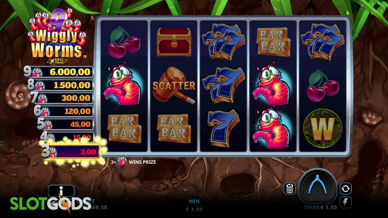 9 Wiggly Worms Slot - Screenshot 2