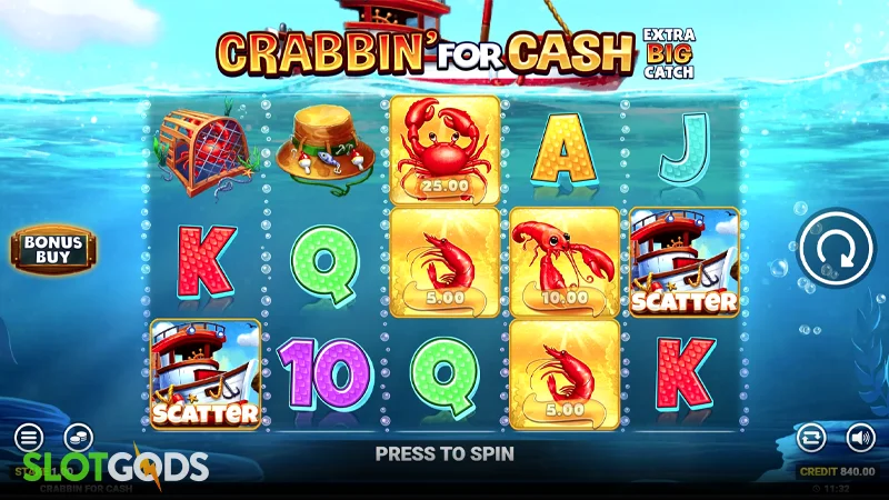 Crabbin' For Cash Extra Big Catch Slot - Screenshot 