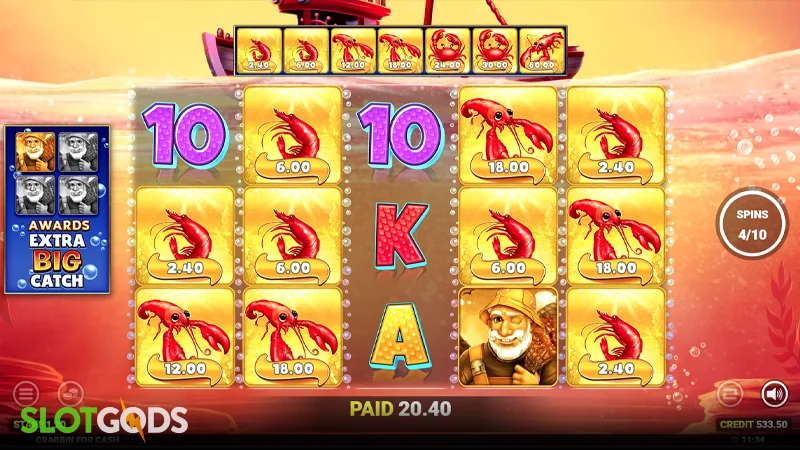 Crabbin' For Cash Extra Big Catch Slot - Screenshot 3