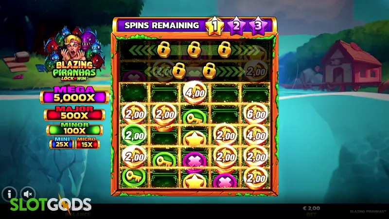 Blazing Piranhas LockNWin Slot - Screenshot 2