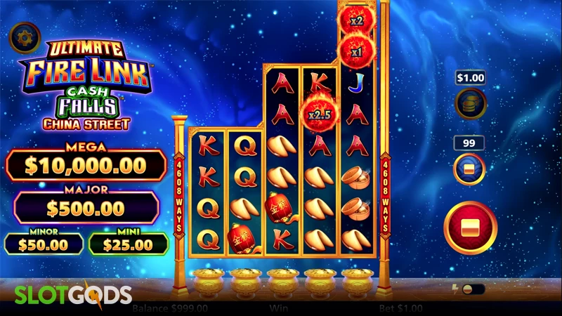 Ultimate Fire Link Cash Falls China Street Slot - Screenshot 