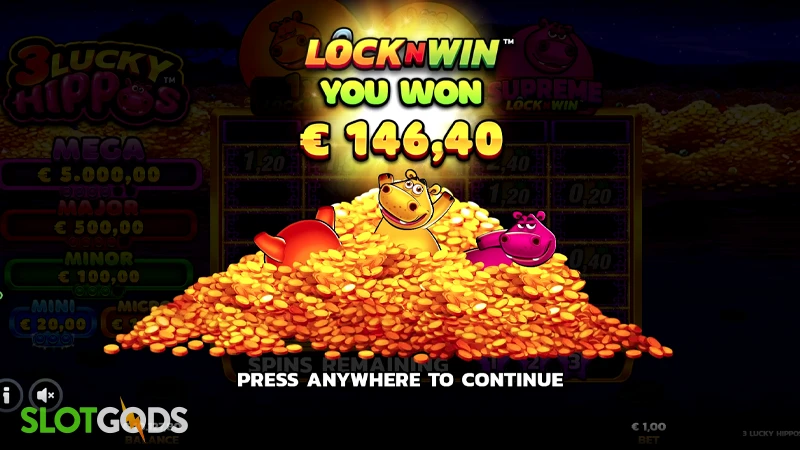 3 Lucky Hippos Slot - Screenshot 4
