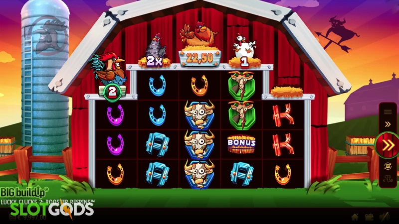 Lucky Clucks 2 Rooster Respins Slot - Screenshot 