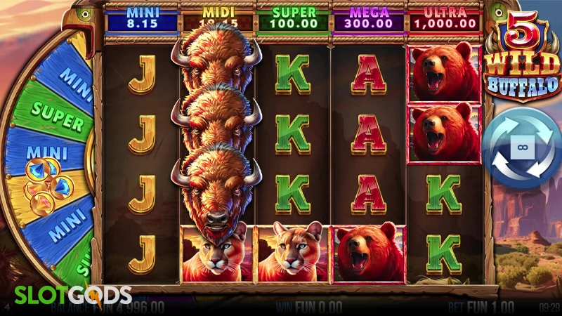 5 Wild Buffalo Slot - Screenshot 