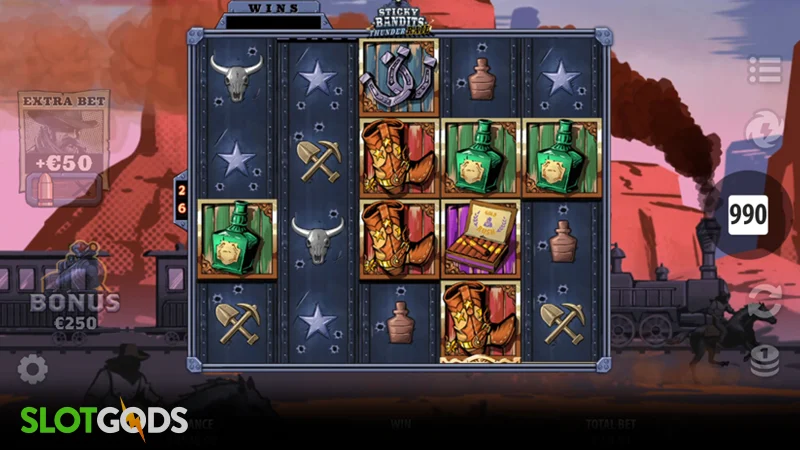 Sticky Bandits Thunder Rail Slot - Screenshot 