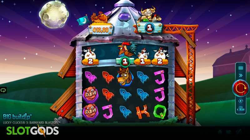 Lucky Clucks 3: Barnyard Blastoff Slot - Screenshot 