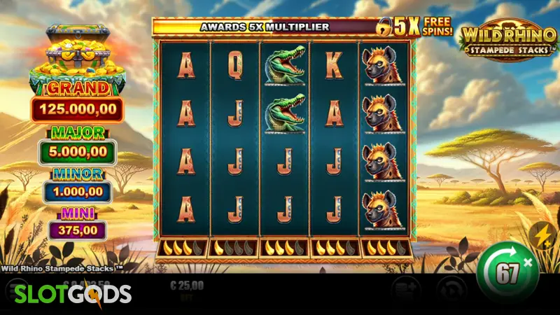 Wild Rhino Stampede Stacks Slot - Screenshot 