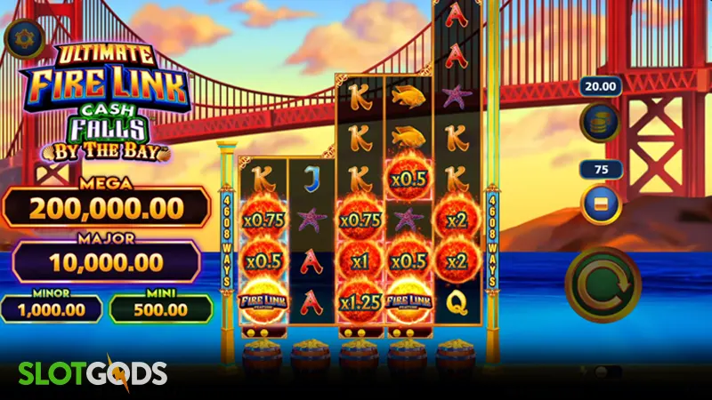 Ultimate Fire Link Cash Falls By The Bay Slot - Screenshot 