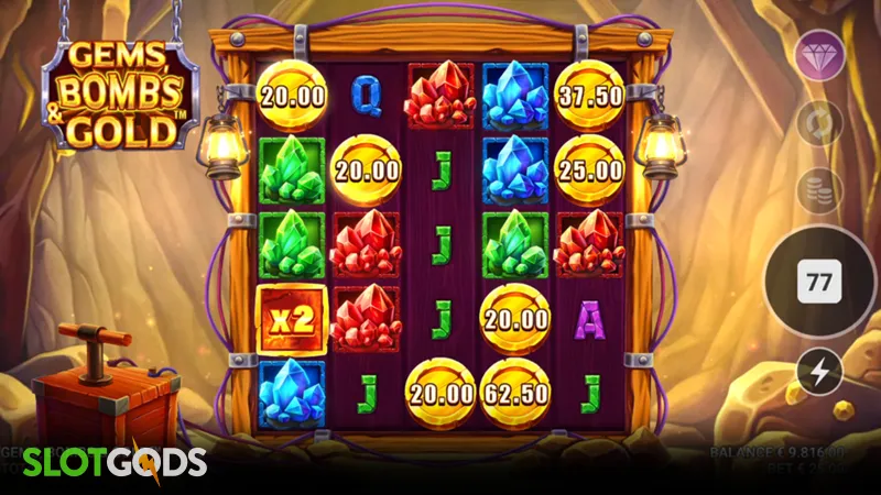 Gems, Bombs & Gold Slot - Screenshot 