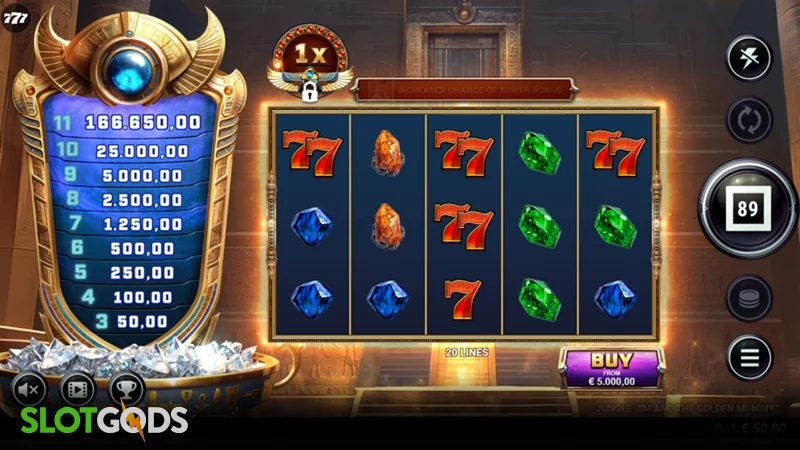 Jungle Jim and the Golden Mummy Slot - Screenshot 