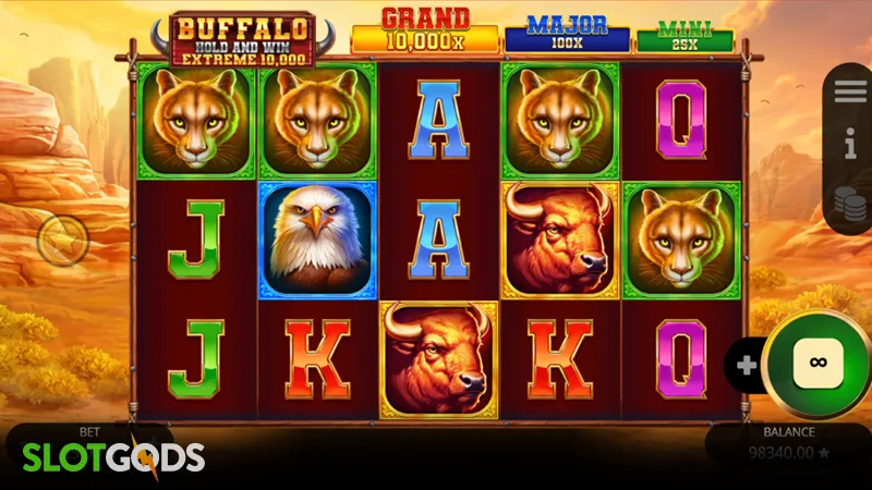 Buffalo Hold and Win Extreme 10,000 Slot - Screenshot 