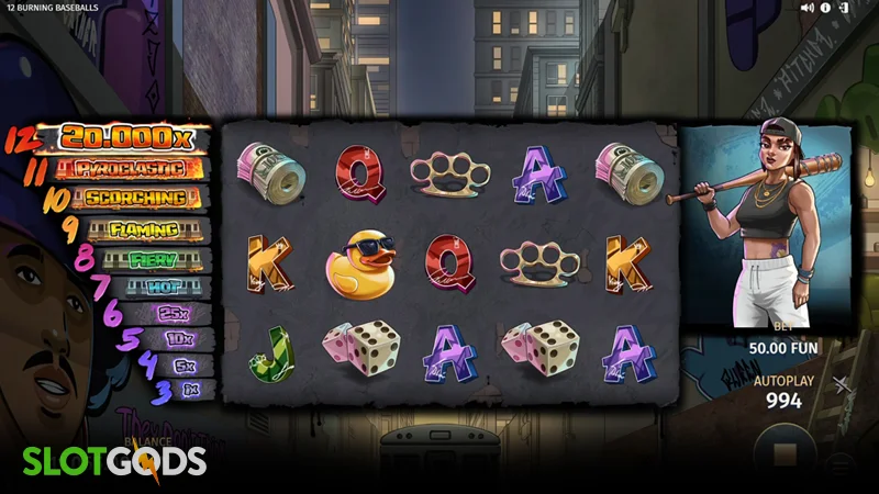 12 Burning Baseballs Slot - Screenshot 