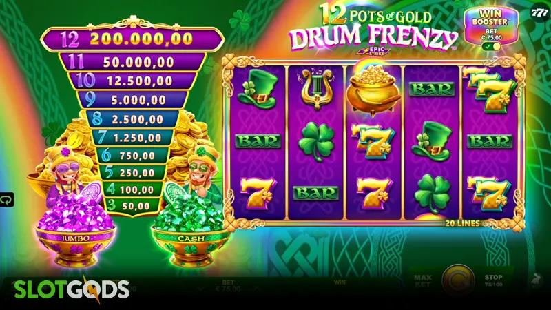 12 Pots of Gold: Drum Frenzy Slot - Screenshot 