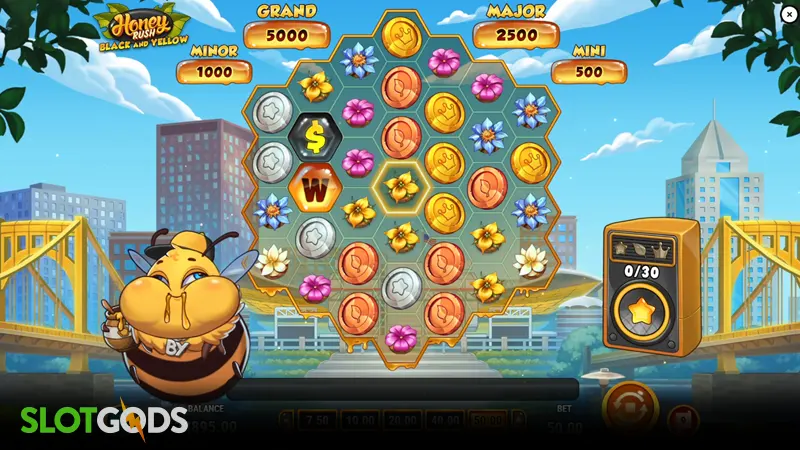 Honey Rush Black and Yellow Slot - Screenshot 
