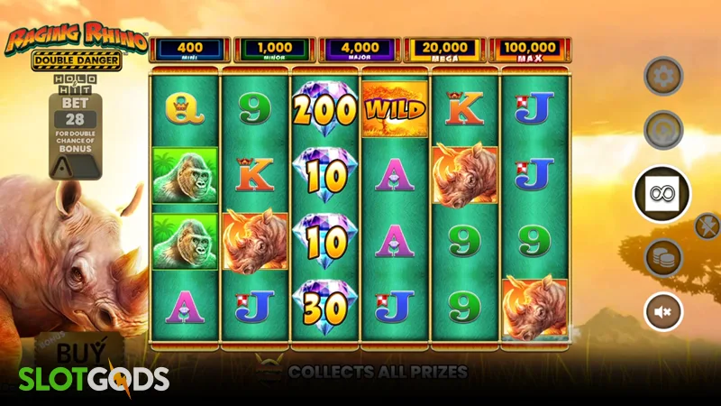 Raging Rhino Double Danger Slot - Screenshot 