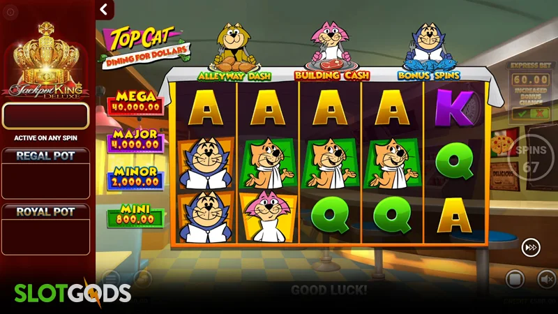 Top Cat Dining For Dollars Jackpot King Slot - Screenshot 